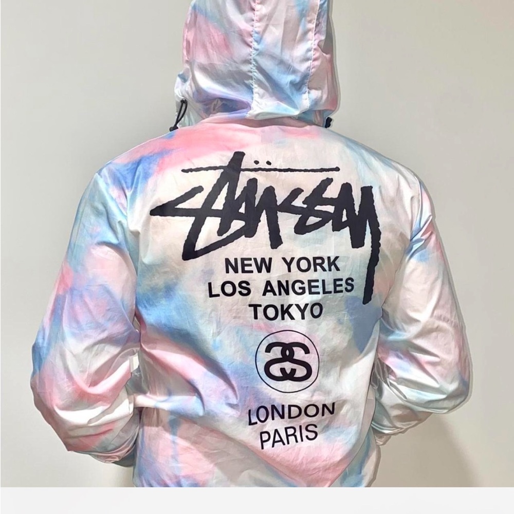 STUSSY Cotton Candy Clouds Tie Dye Windbreaker Medium